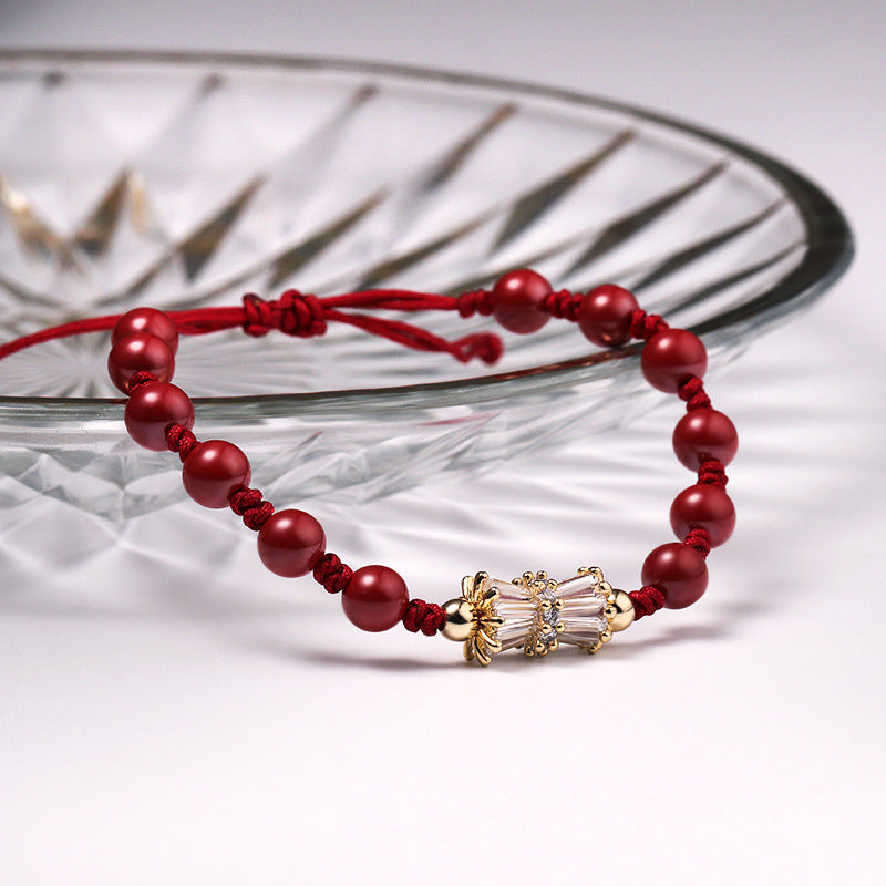 Elegant Sterling Silver Cinnabar Bracelet for Women