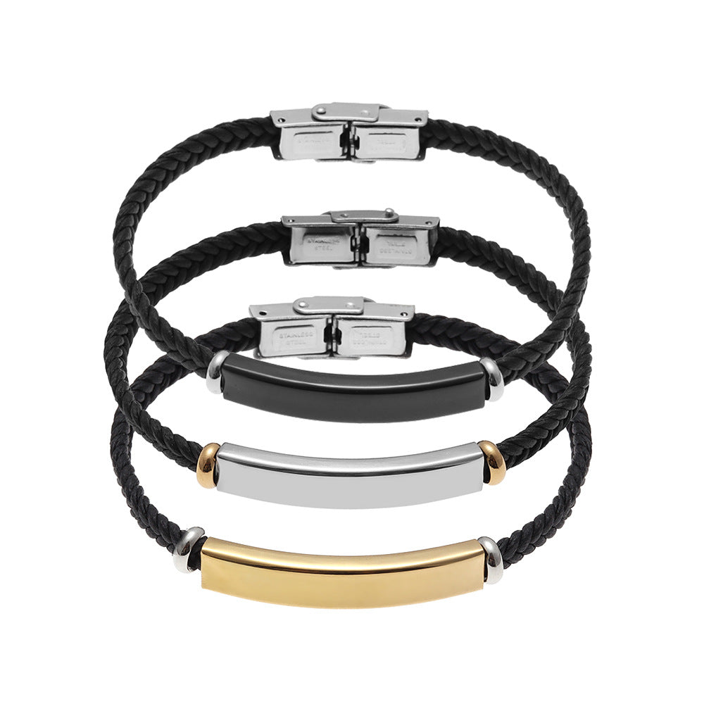 Classic Woven Leather Bracelet Set for Couples in European and American Style