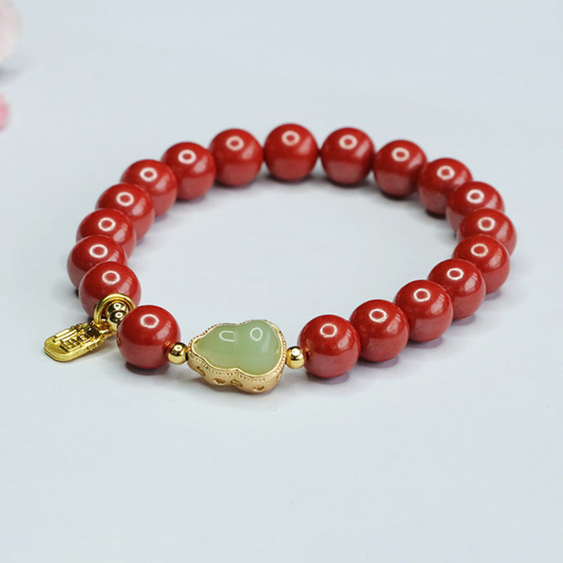 Planderful Collection - Fortune's Favor Cinnabar and Jade Bracelet