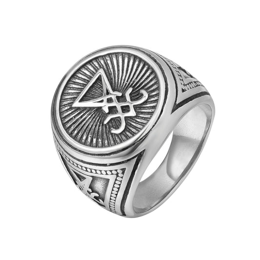 European and American Personalized Retro Men's Titanium Steel Rings - Wholesale of Foreign Trade Jewelry