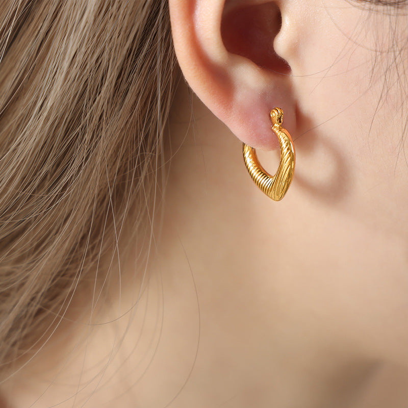 Luxurious Geometric Gold-Plated Earrings with Titanium Steel - Planderful Everyday Genie Collection