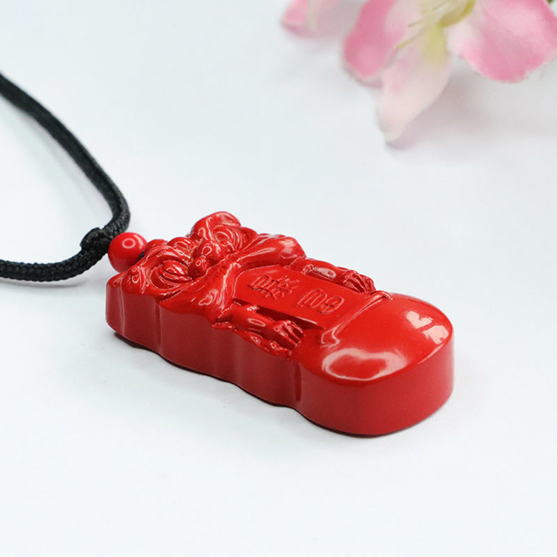 Vermilion Sand Pendant, Red Sand Awakening Lion, Rich and Rich Pendant