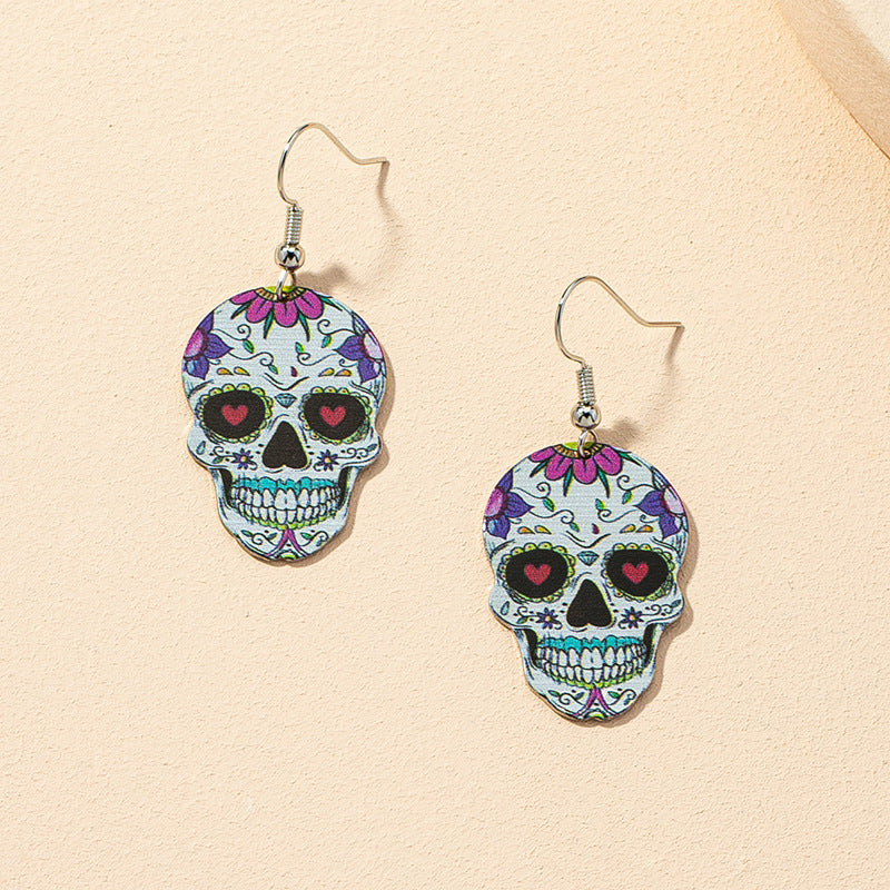 Exaggerated Personality Collection: Skull-Shaped Halloween Earrings for Women