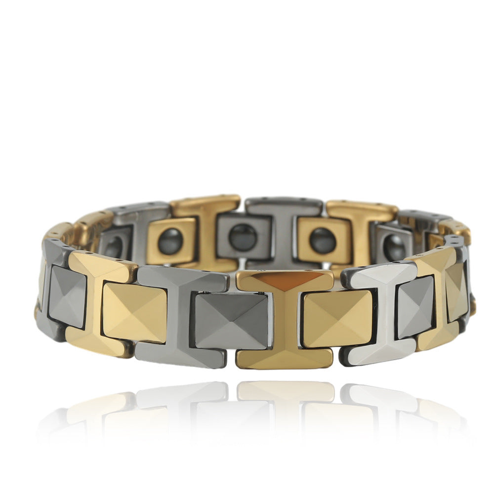 Unisex Punk Titanium Steel and Tungsten Bracelet - Customizable Stainless Steel Accessory