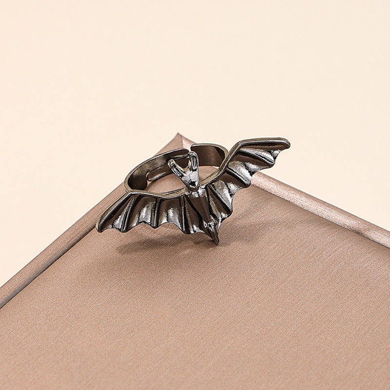 Dark Bat Black Ring - Hip Hop Style Statement Piece for Women