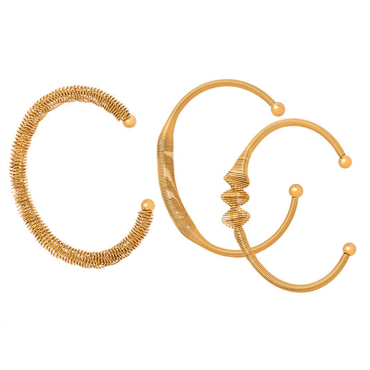 Golden Geometric Hollow Bracelet - Everyday Genie Collection