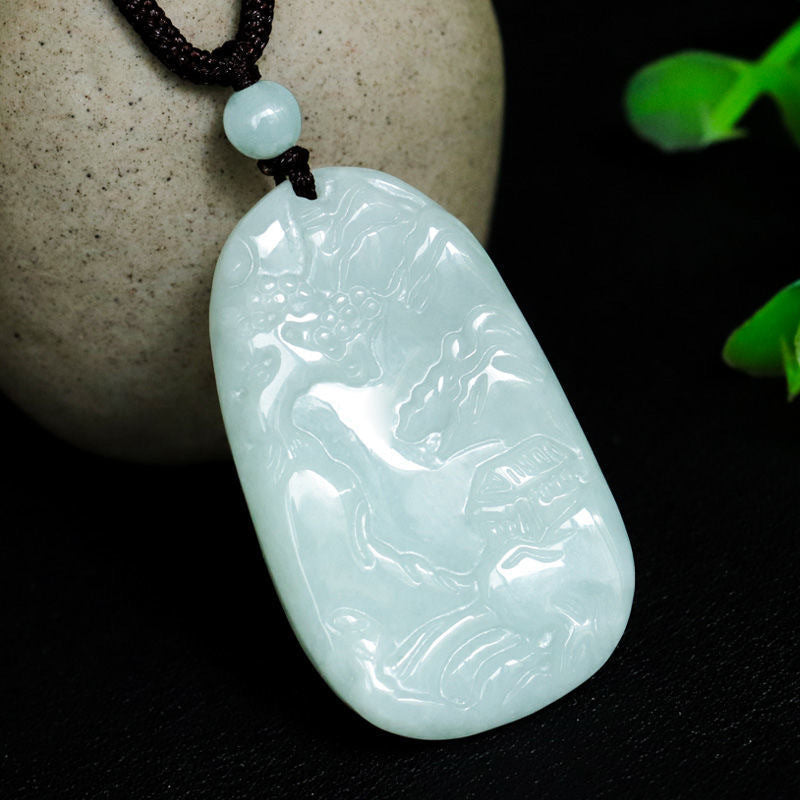 Jade Pendant in Sterling Silver - Fortune's Favor Collection