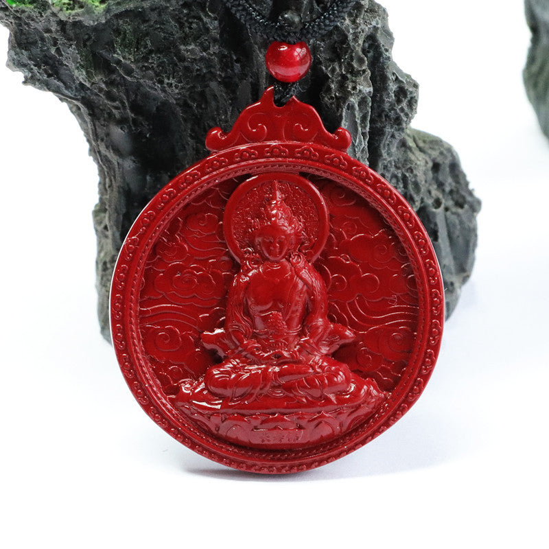 Fortune's Favor Sterling Silver Cinnabar Stone Pendant