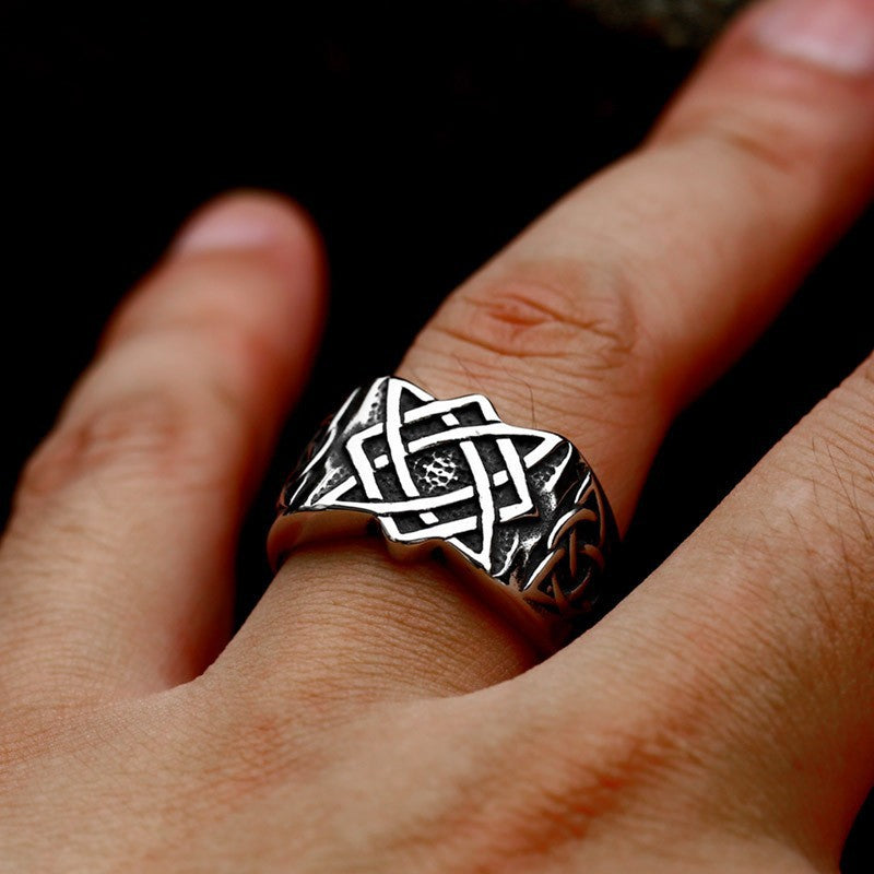 Nordic Viking Celtic Knot Titanium Steel Ring for Men - Wholesale Stainless Steel Jewelry