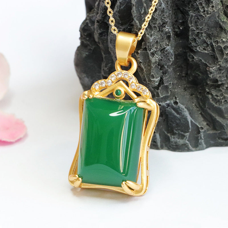 Green Chalcedony Retro Necklace from the Fortune's Favor Collection