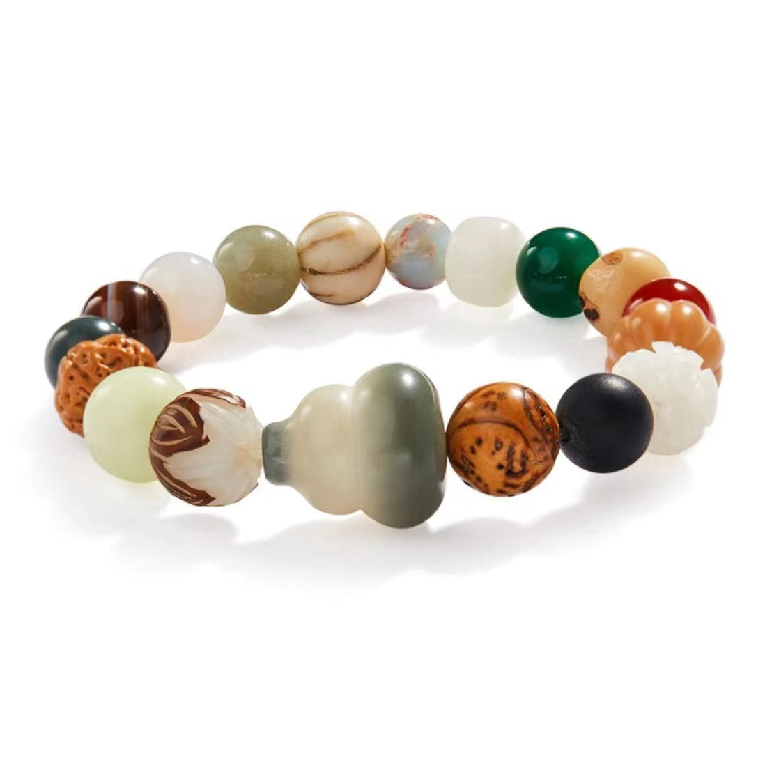 Fortune's Favor Sterling Silver Jade Beads Bracelet