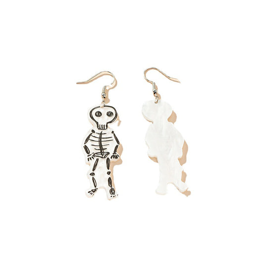 Skull-Inspired Acrylic Earrings with Edgy European Design