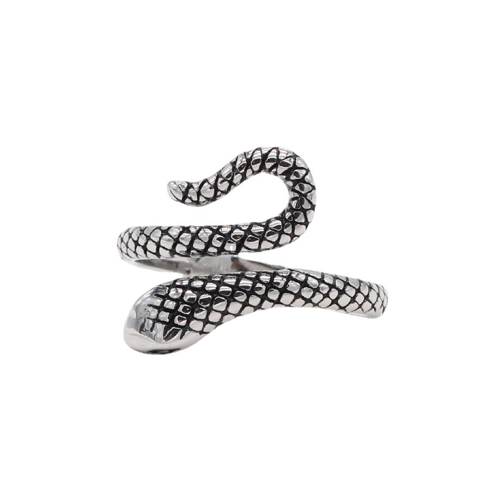 Simple Snake Titanium Steel Ring for Men