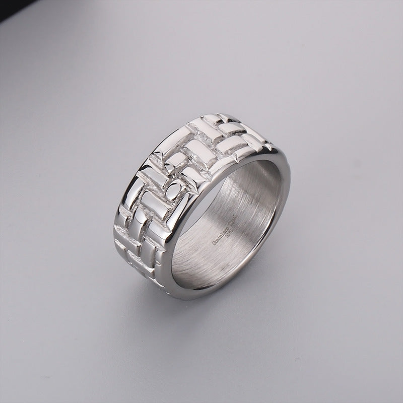 Stylish Street-Inspired Classic Round Stainless Steel Ring for Men