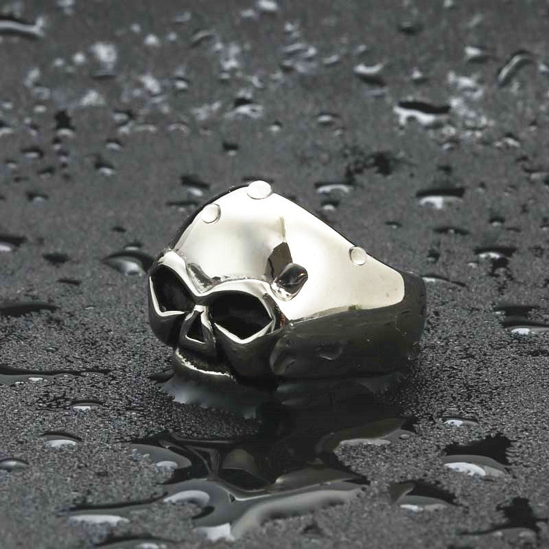 Titanium Steel Hip Hop Skull Ring for Men - Retro Punk Style Direct from Manufacturer