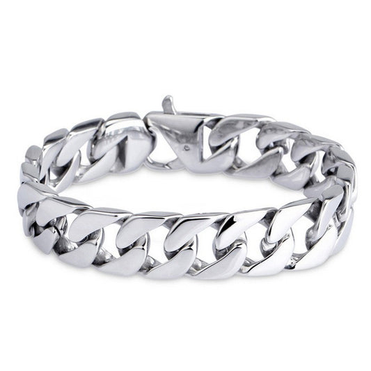 Stylish Korean Titanium Steel Cuban Chain Bracelet for Men