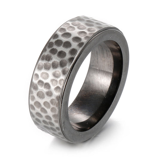 Personalized Minimalist 8mm Men's Titanium Steel Ring with Smooth Groove Design in South Korea