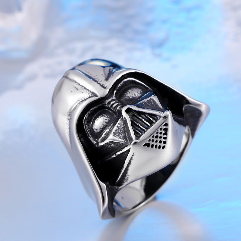 Darth Vader Mask Titanium Steel Ring - A Bold Accessory for Men