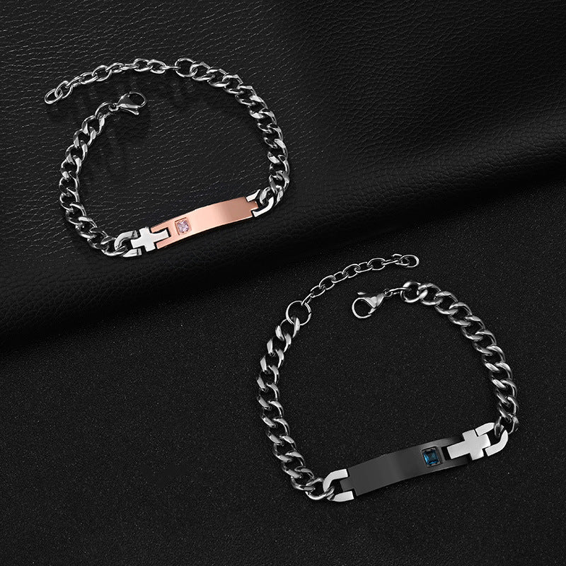 Titanium Zircon Lovers Bracelet - Steel Needle, Everyday Genie Collection