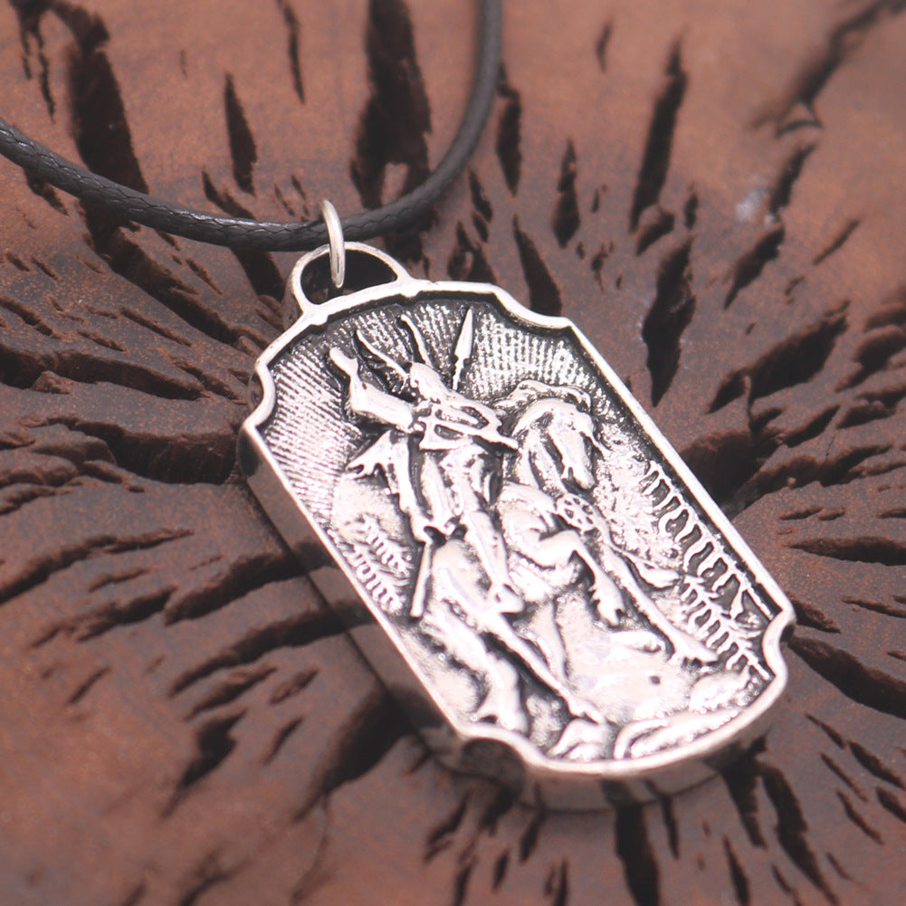 Archangel Knight Pendant with Tree of Life Necklace - Retro Men's Accessories