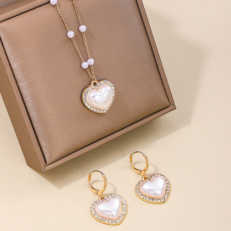 Elegant Pearl Love Jewelry Set with Cross-Border Design