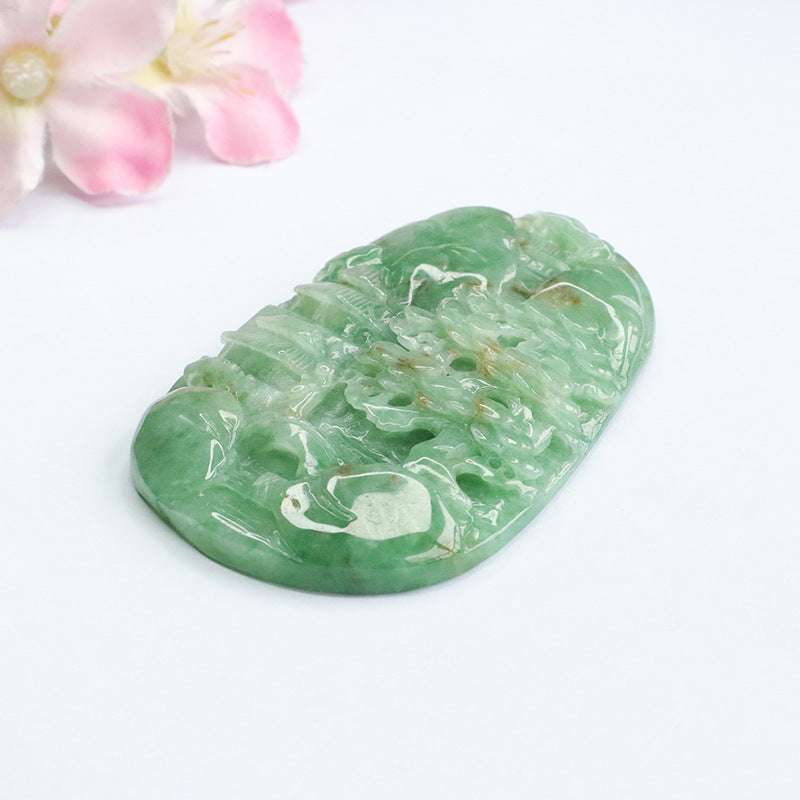 Scenic Jade Pendant in Sterling Silver