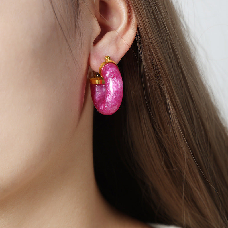 Extravagant Geometric Resin Earrings - Chic Vintage Style Jewelry for Women