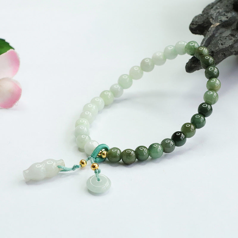 A-grade Jade Gradual Safety Buckle Bracelet with Sterling Silver Needle