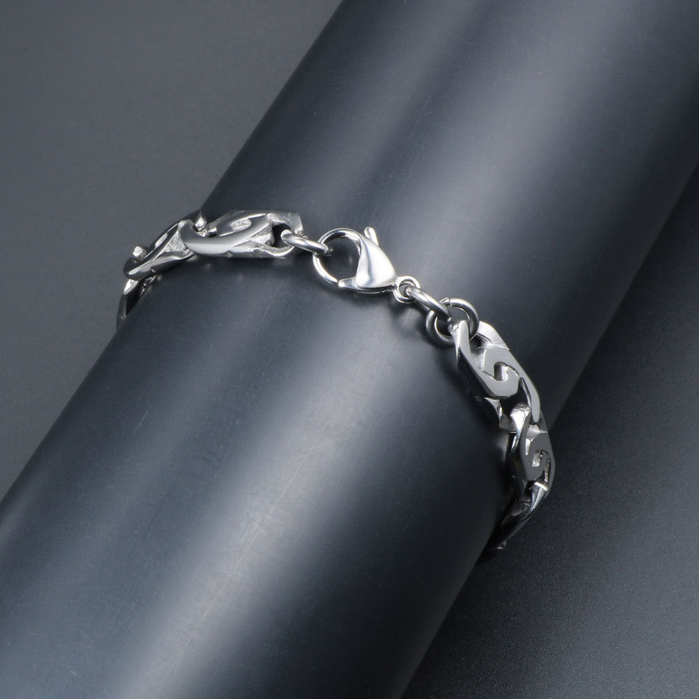 Edgy Titanium Steel Punk Bracelet for Men - Stylish Electronic Music Accessory