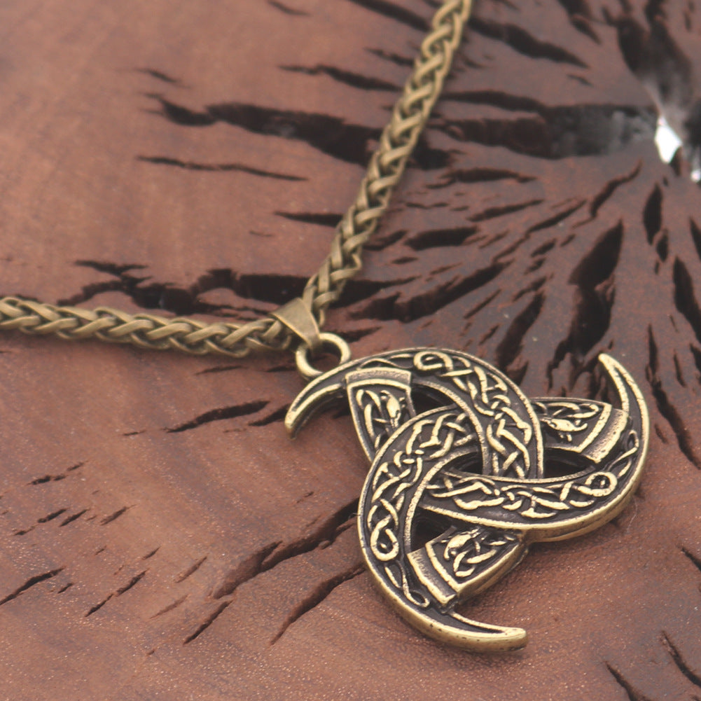 Mythical Viking Odin Horn and Dragon Pendant Necklace for Men