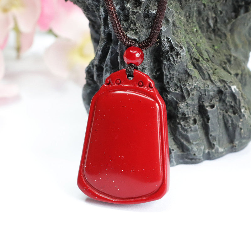 Cinnabar Pendant Purple Gold Sand Trapezoid Pendant Jewelry