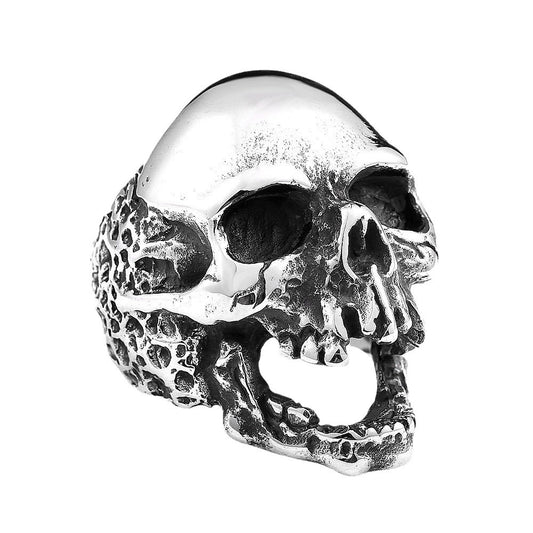 Trendy Titanium Steel Skull Ring for Men - European and American Punk Jewelry Wholesale