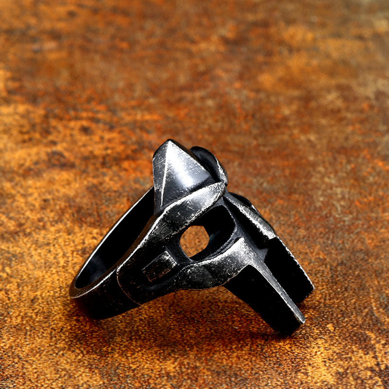 Customizable Retro Titanium Steel Ring for Men - Unique European and American Design, Perfect for Wholesale