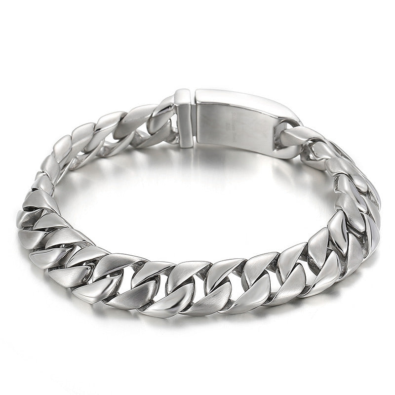 Korean-Inspired Simple Titanium Steel Bracelet for Men - Trendy Fashion Accessory