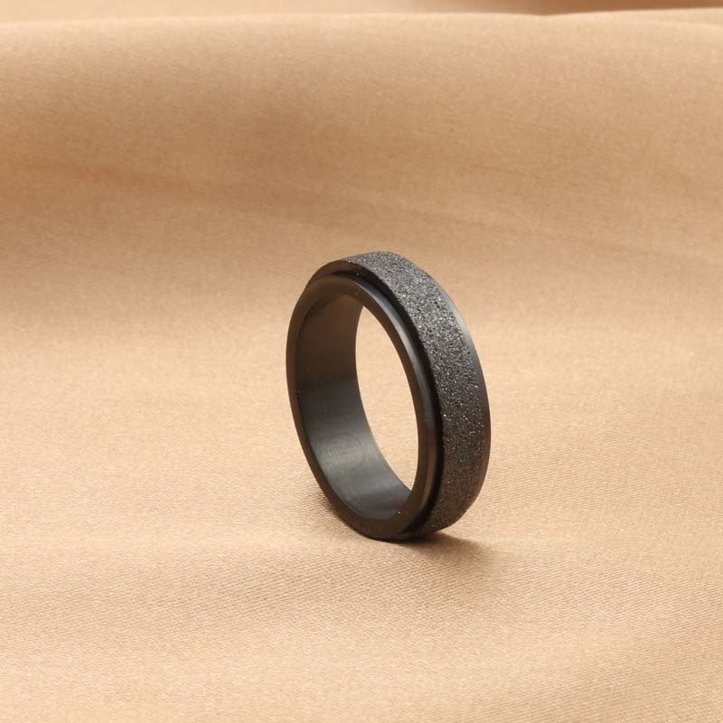 Titanium Steel Matte Rotating Ring for Men - Retro and Trendy Stainless Steel Accessory