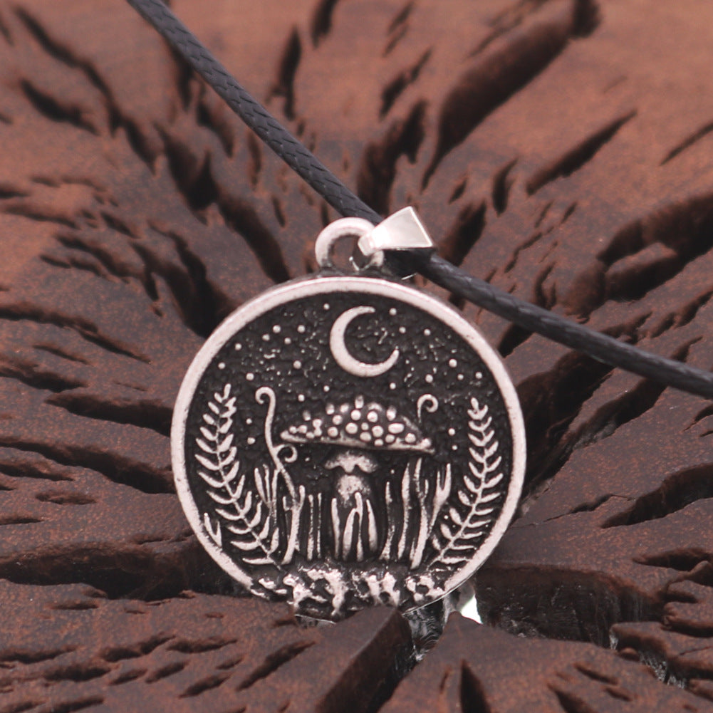 Moonlight Charm Pendant Necklace - Unisex Zinc Alloy Jewelry Piece