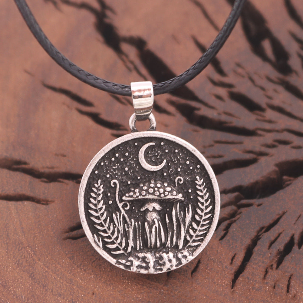 Moonlight Charm Pendant Necklace - Unisex Zinc Alloy Jewelry Piece