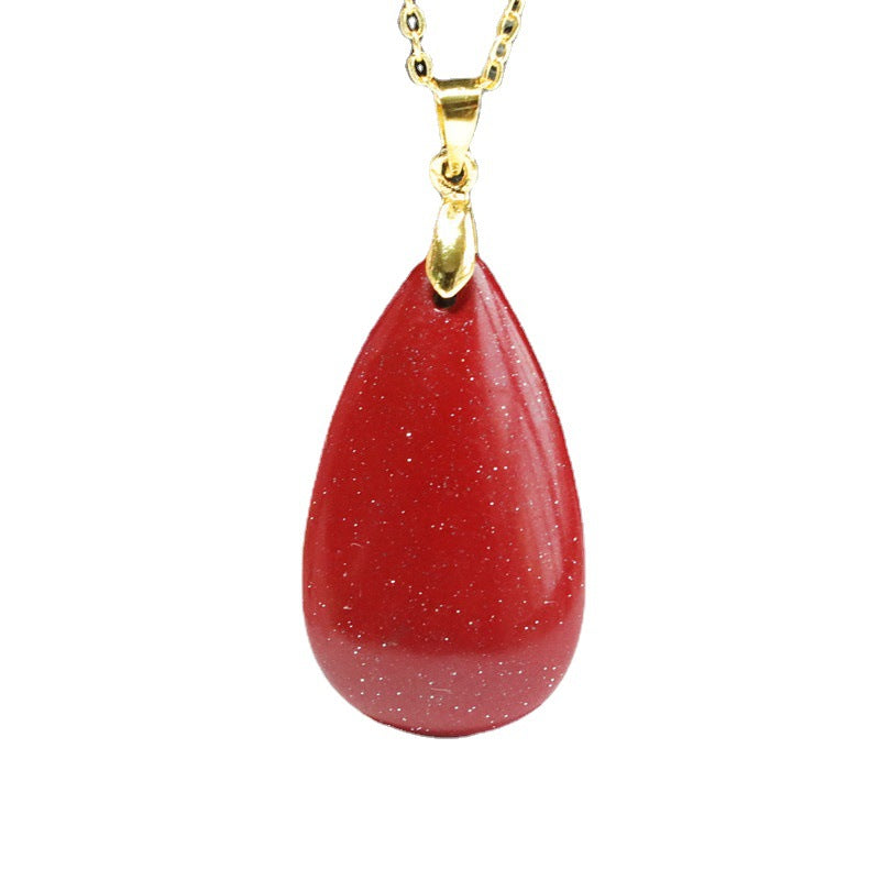 Cinnabar Pendant Purple Gold Sand Water Drop Pendant Jewelry