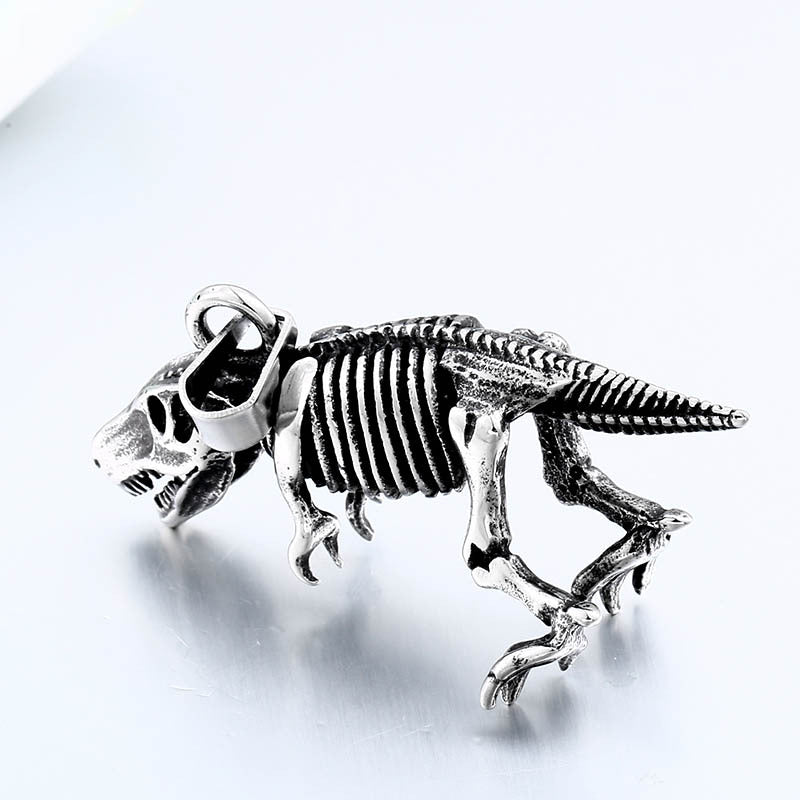 Vintage-Inspired Titanium Steel Dinosaur Pendant for Men - Unique Creative Jewelry