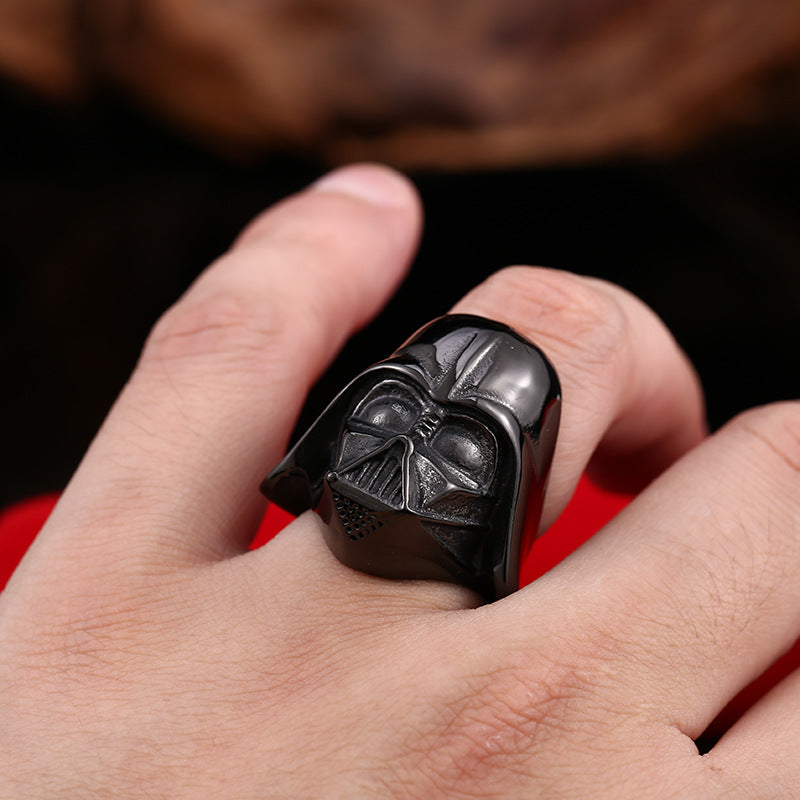 Wholesale Stainless Steel Darth Vader Mask Ring for Men – Electroplated Film and Television Inspired Jewelry