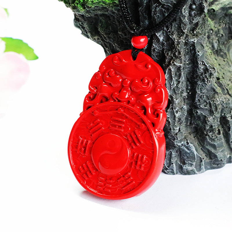 Fortune's Favor Cinnabar Stone Pendant for Prosperity and Protection