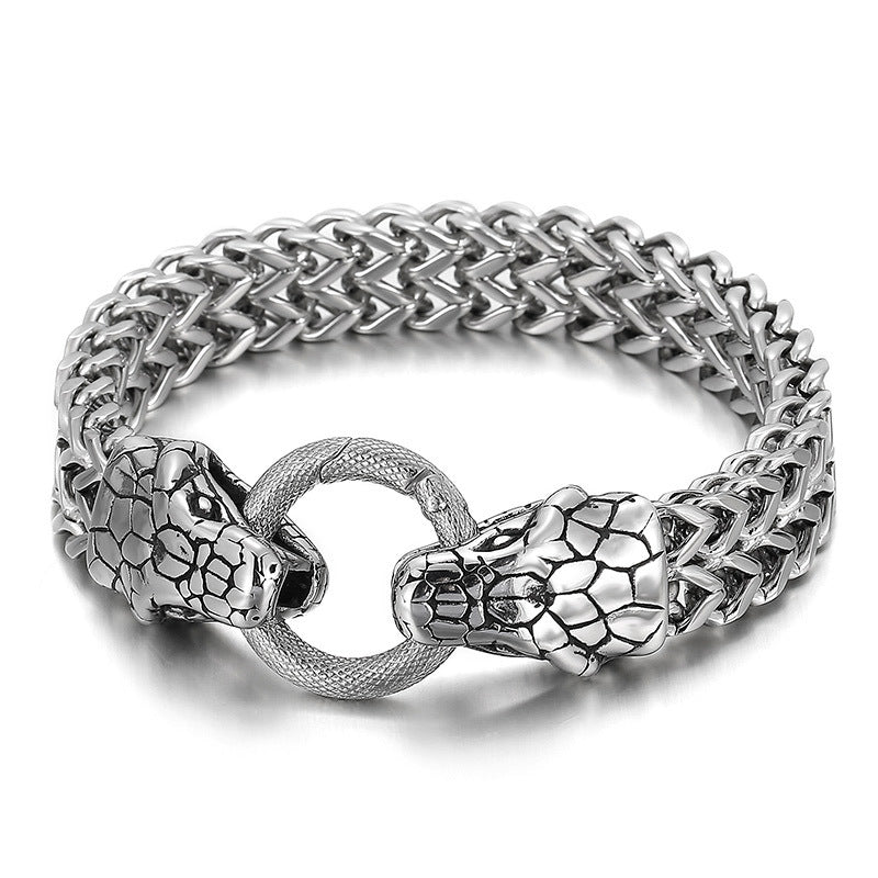 Zodiac-Inspired Double-Layer Titanium Steel Bracelet for Men