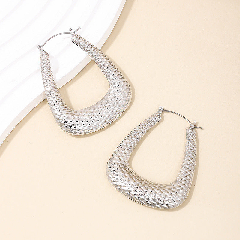 Chic Vienna Verve Metal U-Shaped Earrings - Trendy Wholesale Jewelry