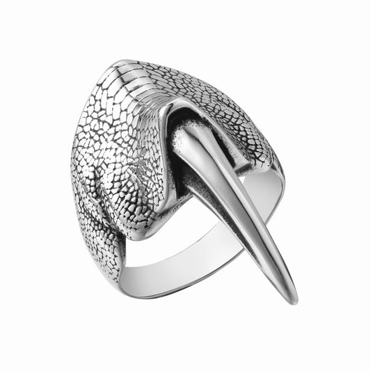 Personalized Retro Titanium Steel Men's Ring with Pointed Claws - Wholesale Jewelry for European and American Markets