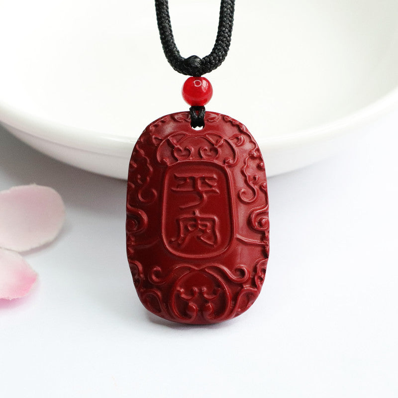 Cinnabar Pendant Purple Gold Sand Antique Protective Talisman Pendant