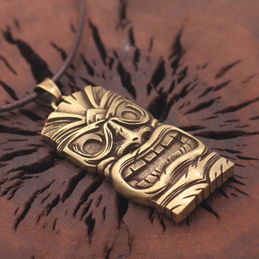 McKay New Zealand God Metal Necklace - Polynesian Tiki Totem for Men