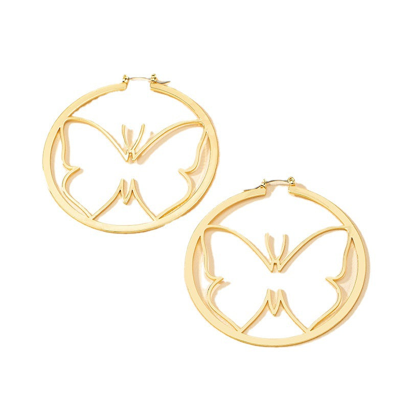 Exaggerated Metal Butterfly Earrings - Vienna Verve Collection