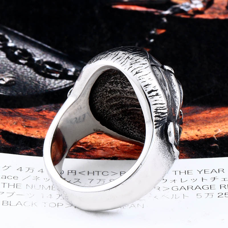 Retro Titanium Steel Ring for Men - Striking Punk Jewelry Wholesale