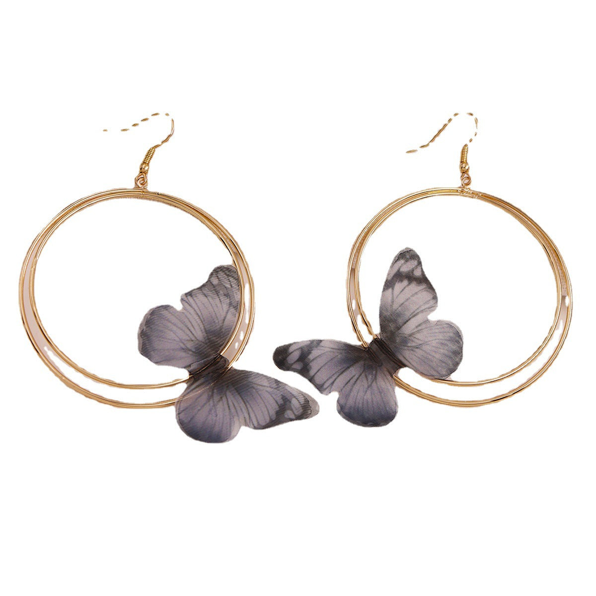 Butterfly Verve Exaggerated Circle Earrings in Geometric Design