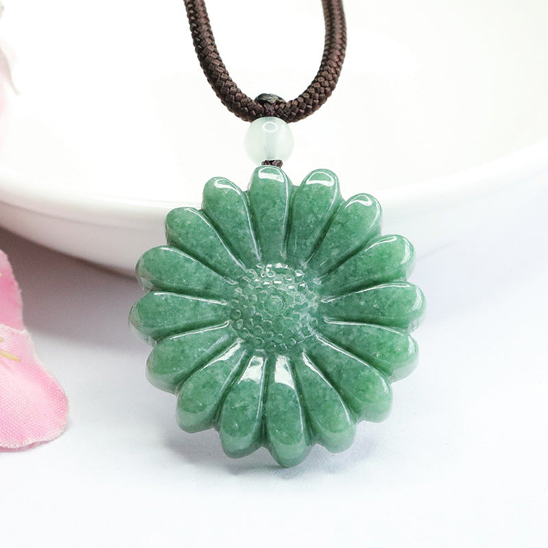 Jade Flower Fortune Pendant